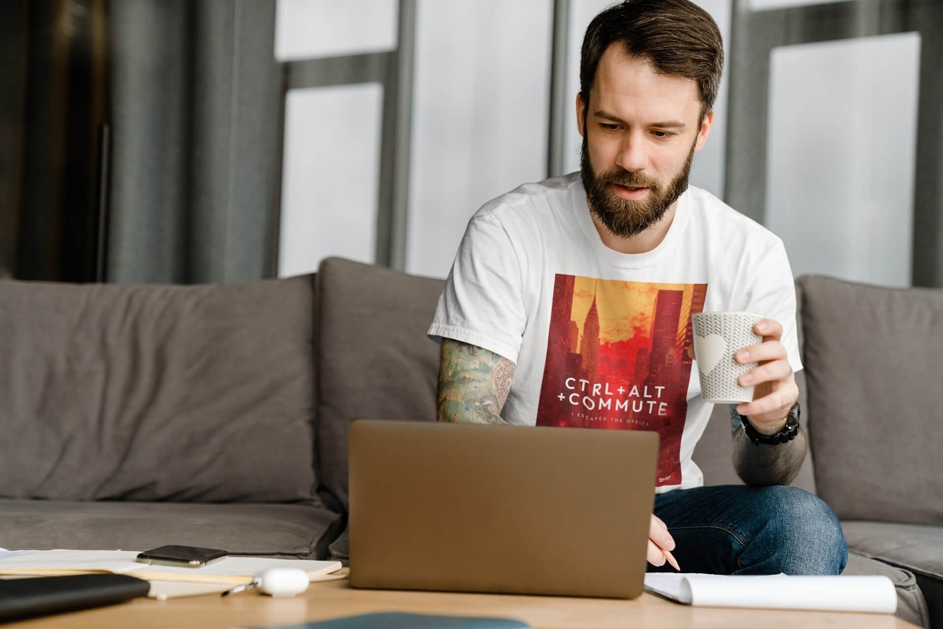 Ctrl Alt Commute unisex t-shirt for the ones who escaped the cubicleverse